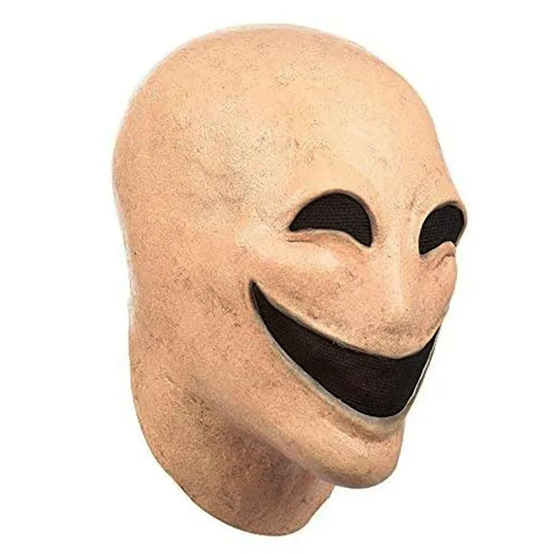 

Horror Smile No Face Man Latex Mascara Full Head Terror Faceless Disguise Cosplay Mask Alien Helmet Halloween Costume for Men