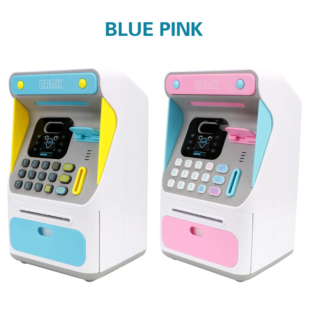 ATM Savings Bank Electronic Piggy Bank Auto Scroll Paper Banknote Money Boxes ATM Machine Cash Box Simulated Face Recognition images - 6