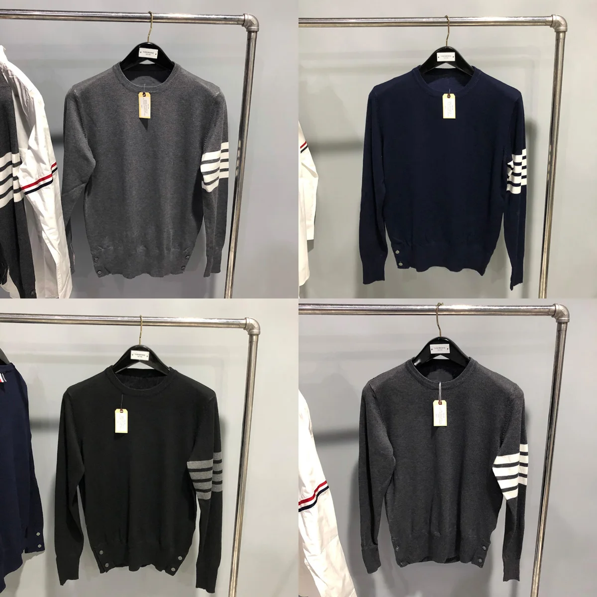 

TB Red, White, Blue, Li Yifeng, Song Zhongji, Liu Shizhen, Stars, Same Stripe, Thin, Round Neck Sweater, Wool Sweater