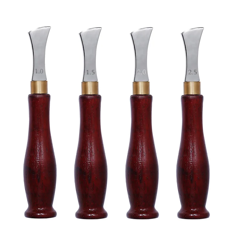 

1pcs Leather Arch Edge Ebony Handle Creaser 1-2.5mm Leather Craft DIY Shallow Handle Edge Creasing Stroke Line Tool Handmade