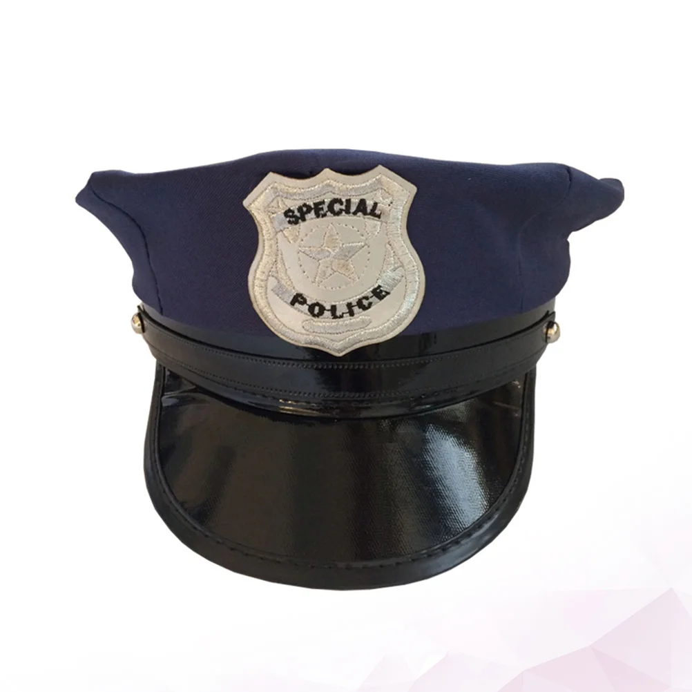 

Hat Costume Cosplay Police Cop Cap Badge Adult Accessories Men Party Captain Officer Hats Kids Octagon Policeman Performance