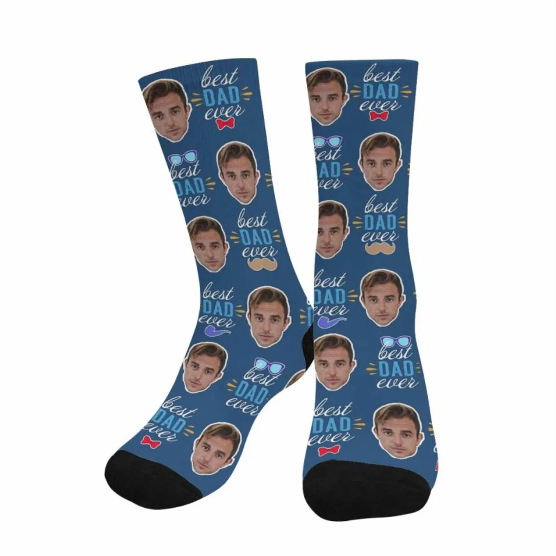 Custom Face Socks For Best Dad Ever Father's Day Personalized Gift Custom Photo Socks Funny Picture Socks Daddy Birthday Gifts