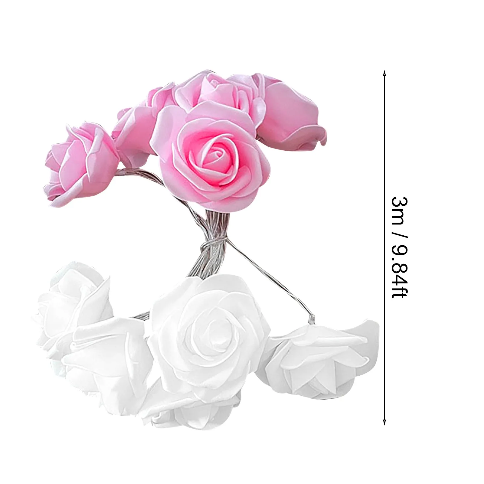 

Wedding -Fairy Valentine's Decoration Rose Lights Party LED Day Garden String Flower Christmas Lights Multicolored Twinkling