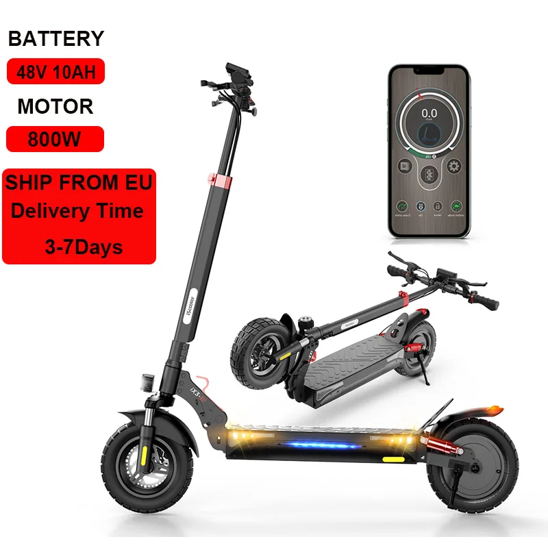 Электрический скутер iscooter ix3 40 км/ч мощный 800 вт APP 10 ач дюймов вакуумный