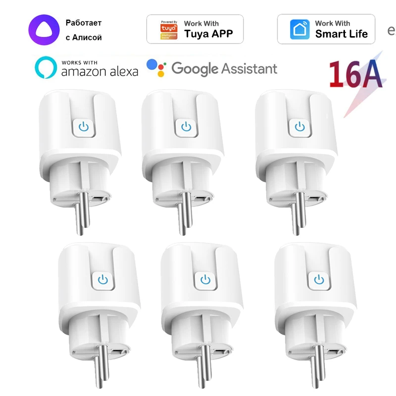 

Умная розетка Tuya Alexa Alice с Wi-Fi и таймером, 16 А