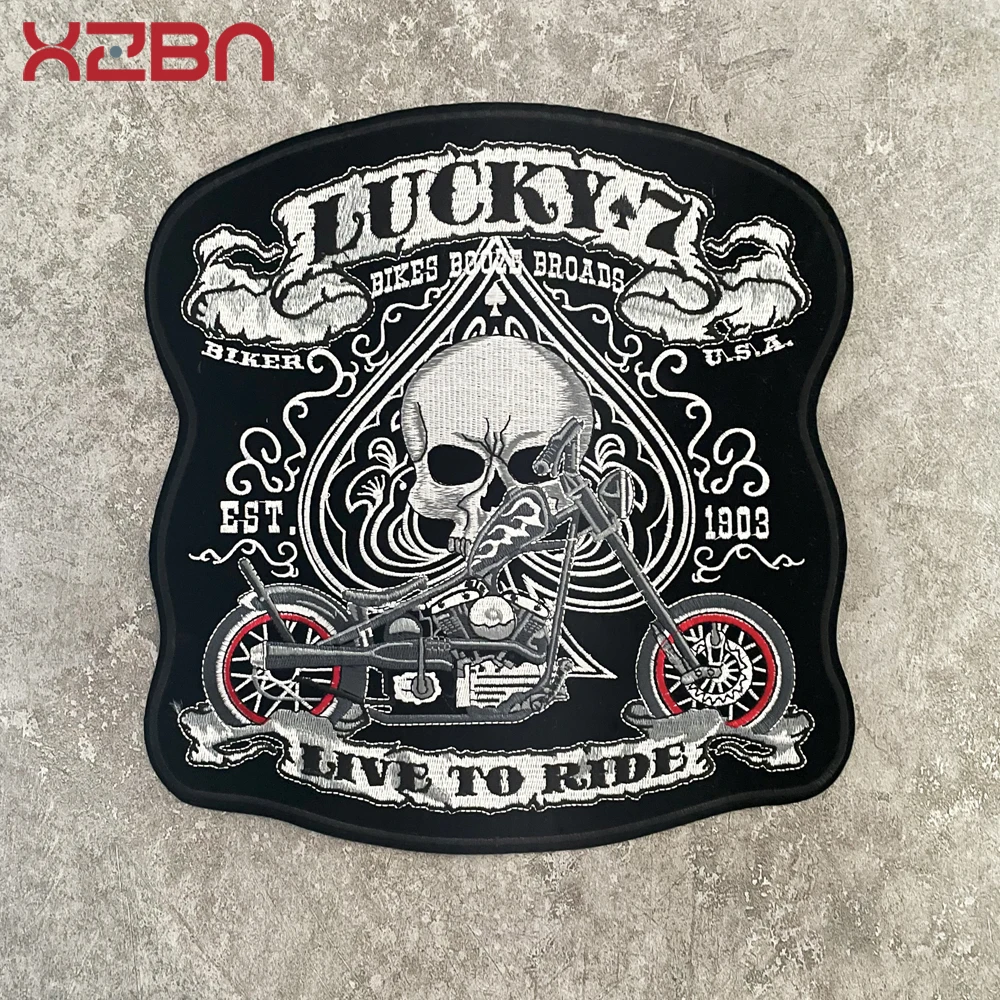 Модная вышитая нашивка в стиле панк большие тканевые наклейки скелет персик