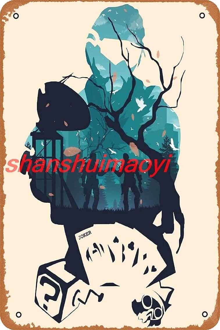 Настенный декор - плакат Apex Legends Mirage винтажная металлическая вывеска 8X12 дюймов