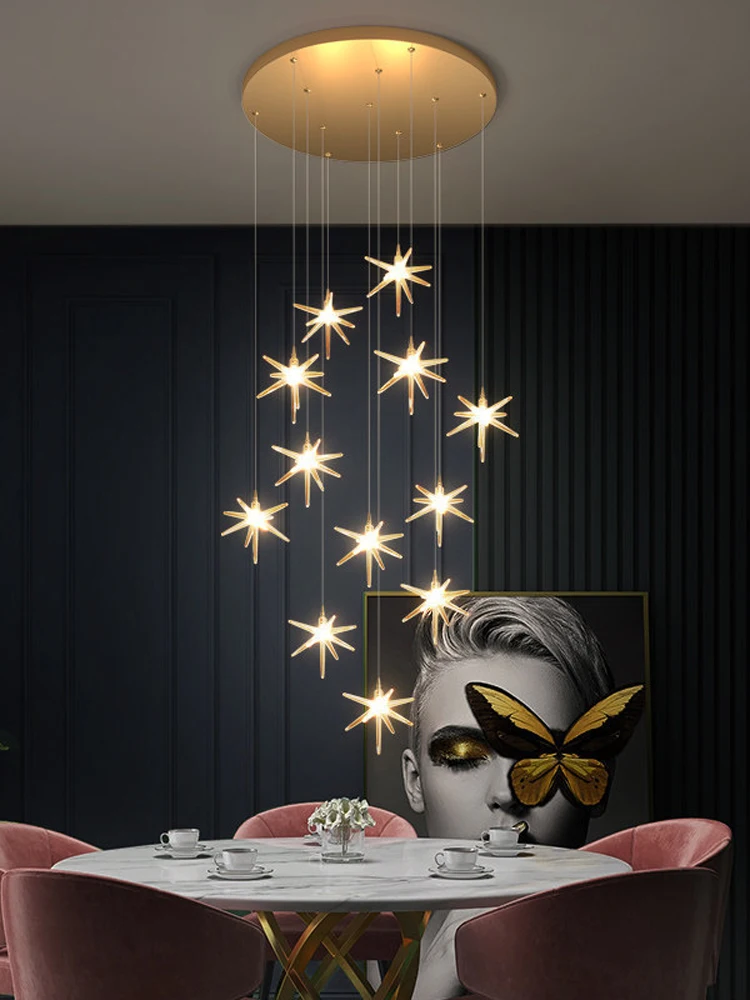 

Lustre Attic Kitchen Hotel Chandelier for Dining Room Decor Living Room Lamps Modern Meteor Shower Free Shipping Indoor Lighting