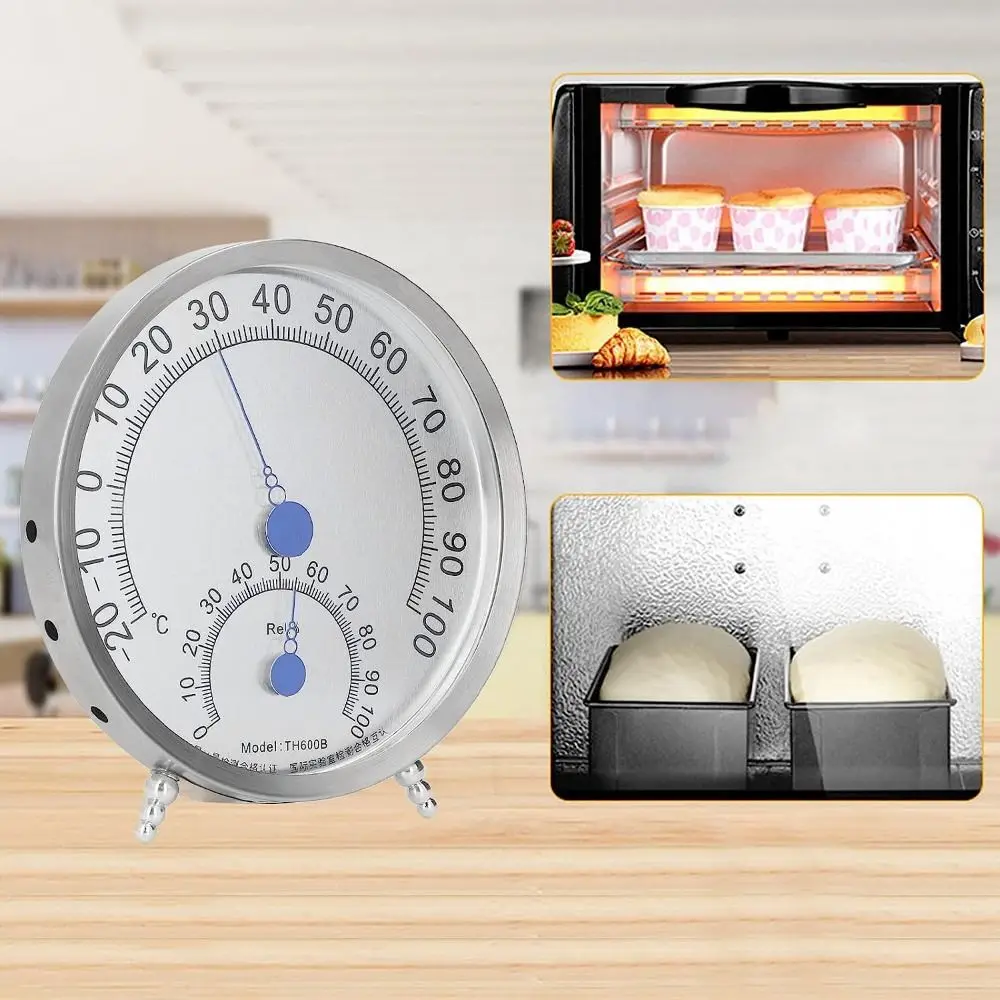 

Waterproof Analog Hygrometer Stainless Steel Indoor Thermometer Thermometer Humidity Meter for Home Office Steam Room Greenhouse