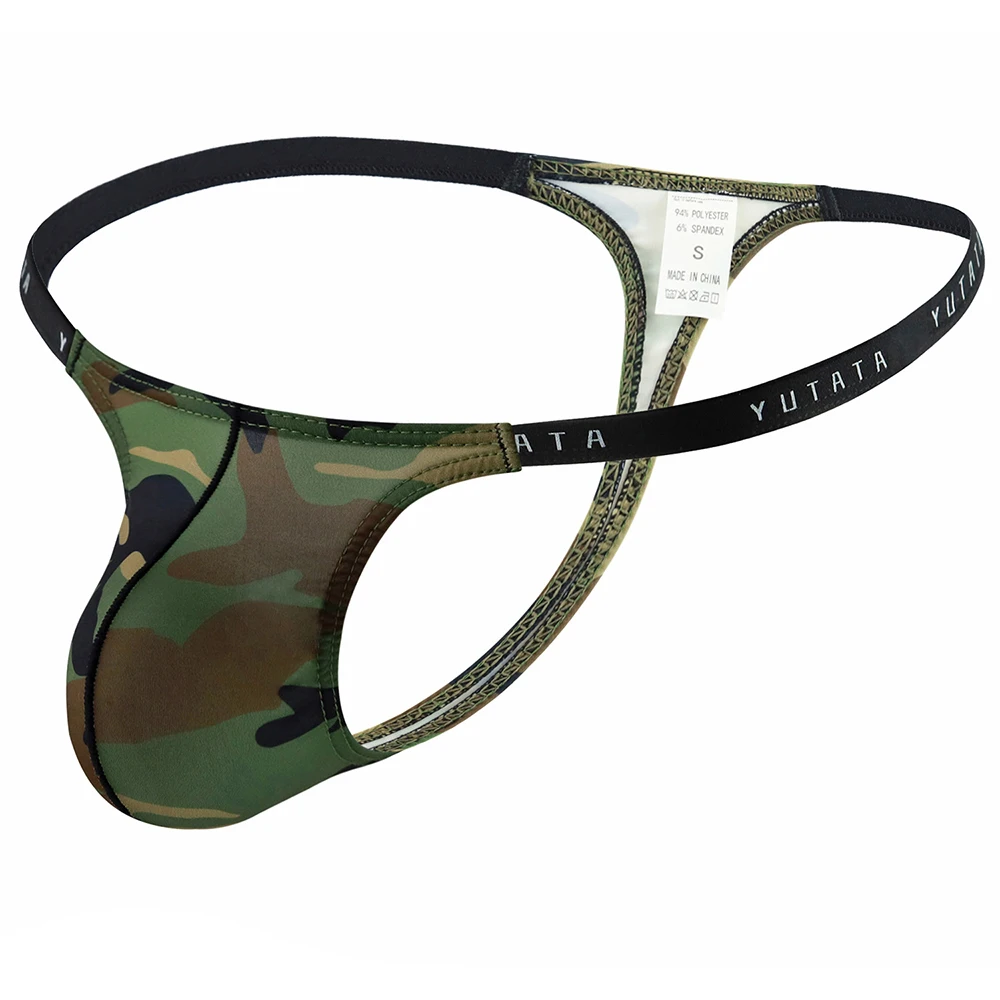 

Men Briefs Bulge Pouch G-String Camouflage Printed Sexy Underwear Breathable Mens Slip Cueca Male Panties Underpants Briefs