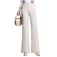 women flared pants new spring summer high waist thin fashion korean design flares pants plus large size slim office trousers