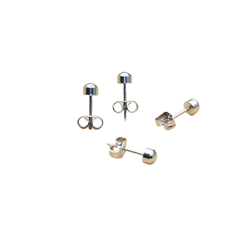 Серьги-гвоздики из титановой высокополированной нержавеющей стали с маленьким