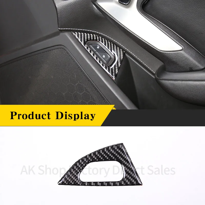 

Внутренняя отделка из углеродного волокна для дверного замка, кнопки, панели, обшивки рамы для Chevrolet Corvette C7 2014-2019, автомобильные аксессуары