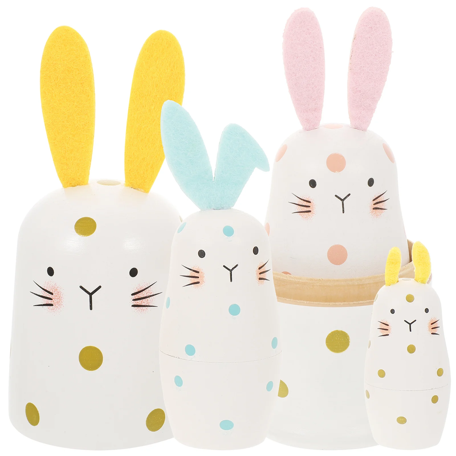 

Wood Matryoshkas Toy Rabbit Nesting House Decorations Home Children Present