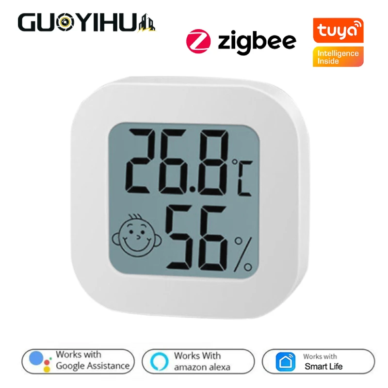 

GUOYIHUA Mini LCD Digital Thermometer Tuya ZigBee Temperature & Humidity Sensor Smart Home Remote Control For Alexa Google Home