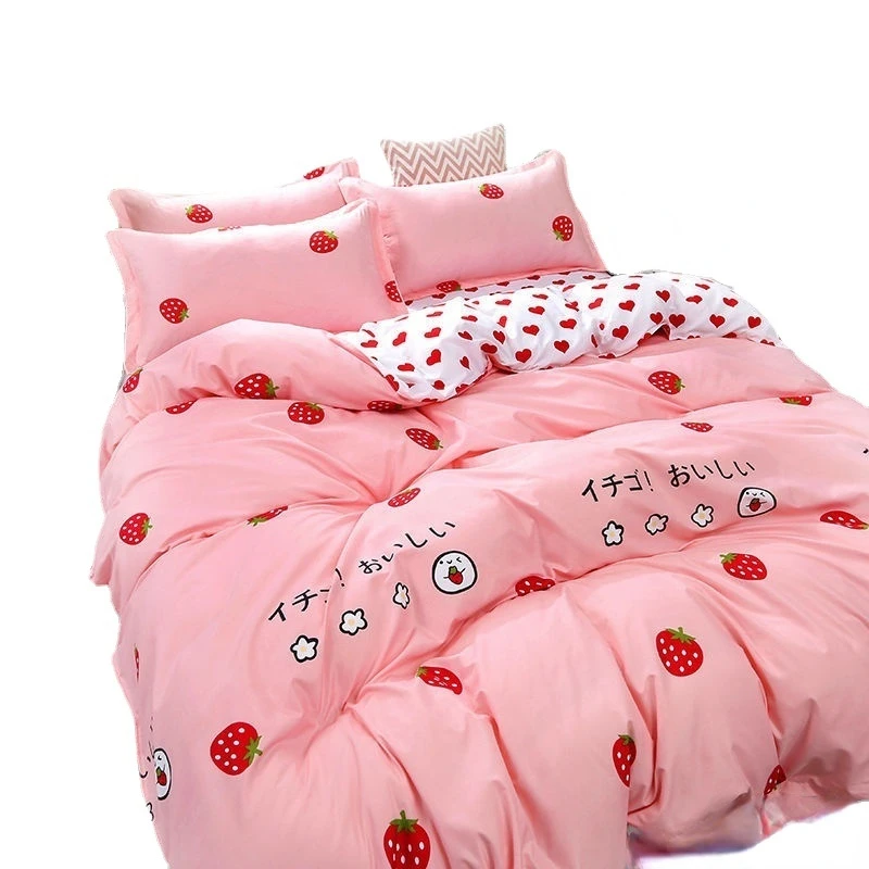 

Antarctic Nordic Style Home Bedding Four-piece Set of Washed Quilt Cover Net Red Bed Sheet Student Dormitory Three-piece Bedding