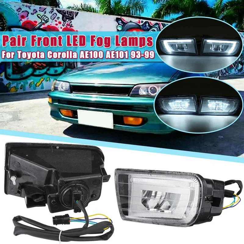 

1Pair Fog Lamp Assembly Super Bright Fog Light Signal Lamp Fog Lights for Toyota Corolla AE100 AE101 1993-1999