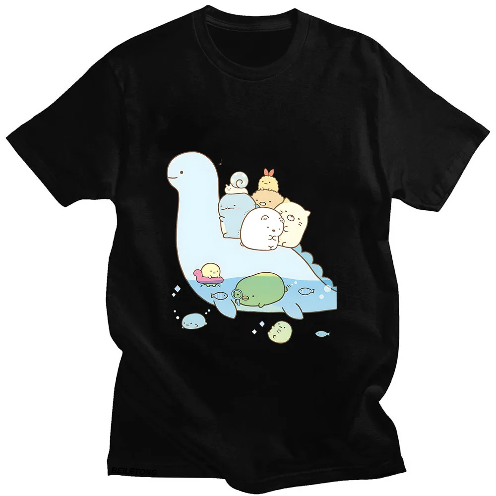 

Sumikko Gurashi Collective Swim Cartoon T Shirts WOMEN Kawaii/Cute T-shirts 100% Cotton Tshirts Lovely Animals Casual Sweatshirt