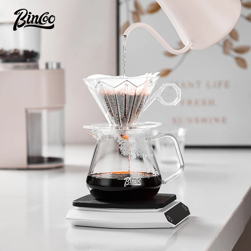 

Bincoo Pour Over Coffee Set Borosilicate Glass Dripper Coffee Filter Reusable Coffee Maker Brewing Cup Accessories