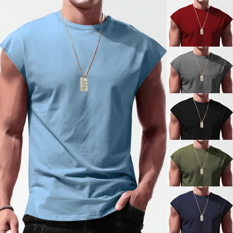 

Summer Gym Stringer Tank Top For Men Cotton Clothing Bodybuilding Sleeveless Shirts Fitness Vest Muscle Singlets Workout Tank