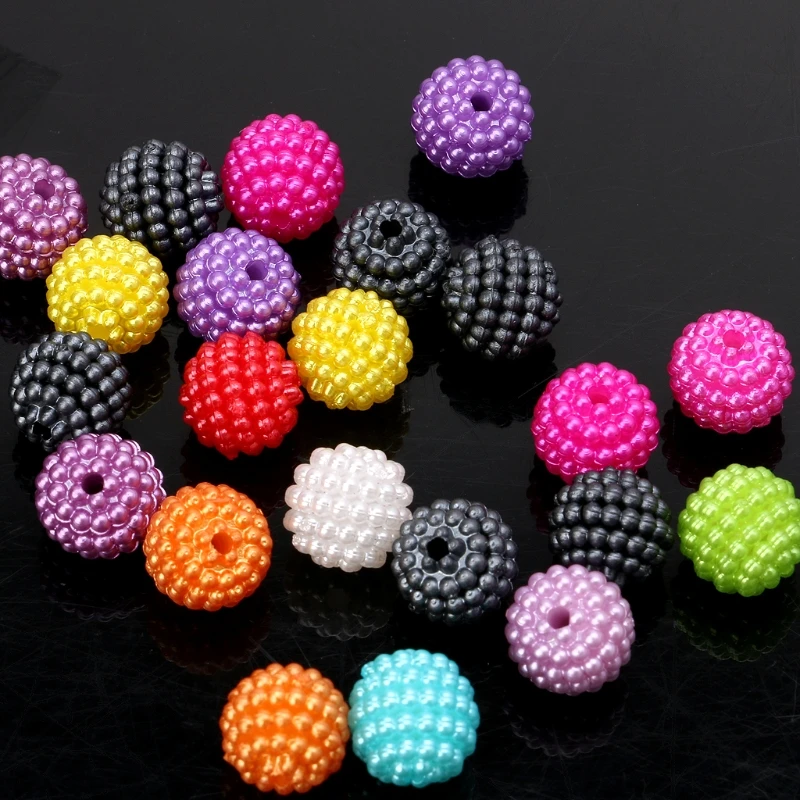 

10mm 100pcs Acrylic Spaced Beads Colorful Bayberry Beads Round Loose Beads Fit Europe Beads For Jewelry Making