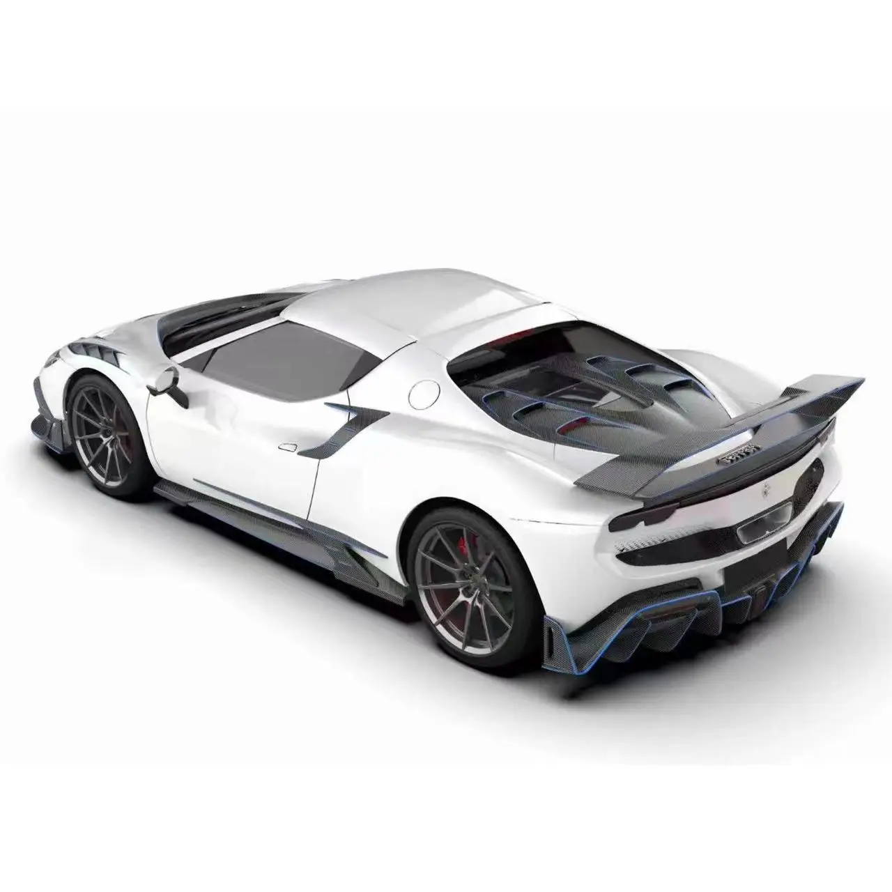 Комплект для корпуса из сухого углеродного волокна Fe rrari 296 GTB GTS передний диффузор