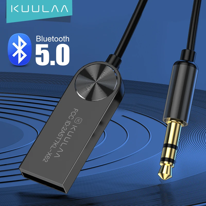 

KUULAA Bluetooth Aux Adapter Dongle USB To 3.5mm Jack Car Audio Aux Bluetooth 5.0 Handsfree Kit For Car Receiver BT transmitter