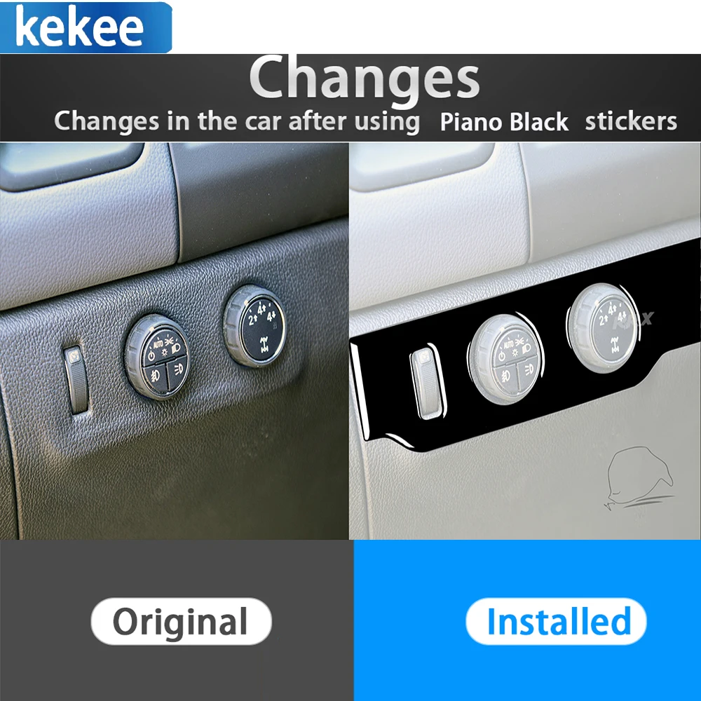 

For Chevrolet Colorado Gmc Canyon 2015+ Piano Black Auto Co-Pilot Storage Box Headlight Switch Car Accessories Stickers Trim Set