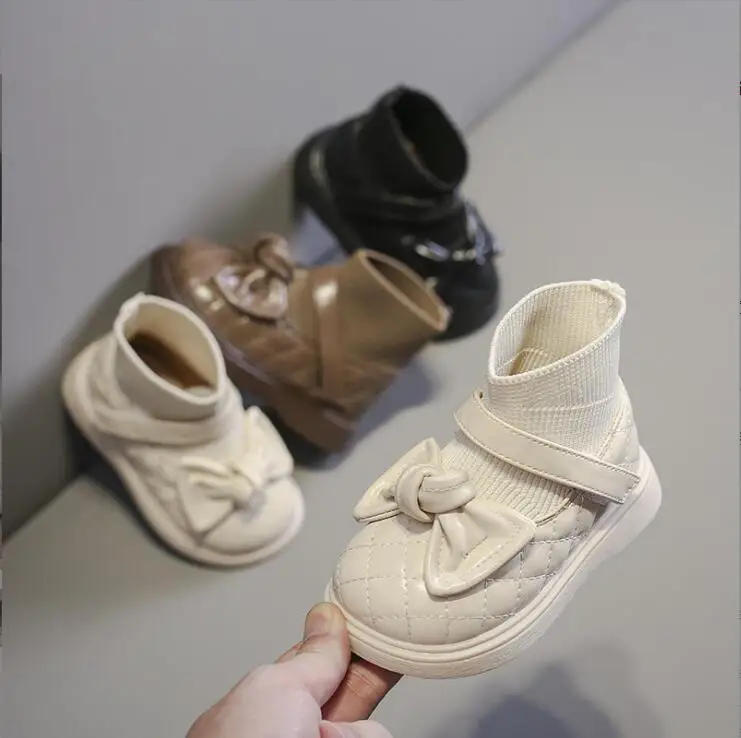 

Детские ботинки для девочек Новинка Осень-зима 2022 детские кожаные ботинки на молнии модные кожаные ботинки на мягкой подошве для девочек