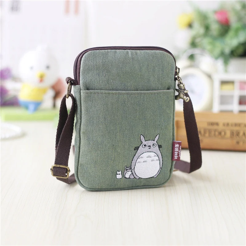 

Women Cartoon mobile phone bags 2023 denim small shoulder bag Girl messenger fabric bag