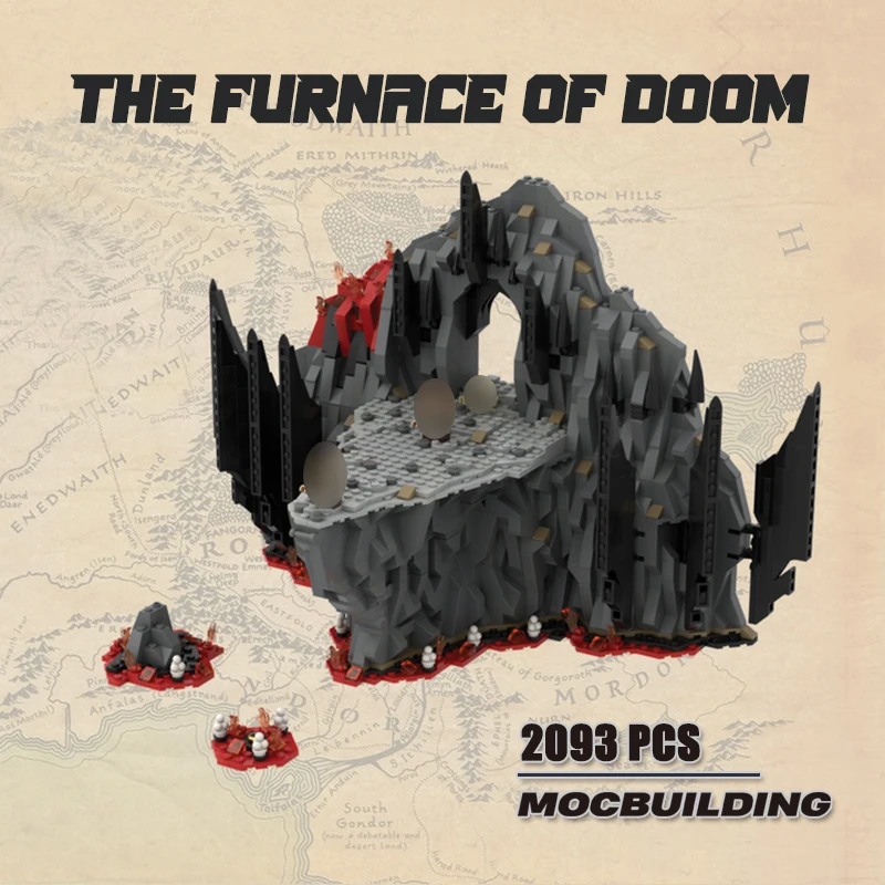 

Famous Movie Series UCS MOC The Furnace of Doom Building Block Collection Model Bricks DIY Assembly Blocks Toys Xmas Gifts
