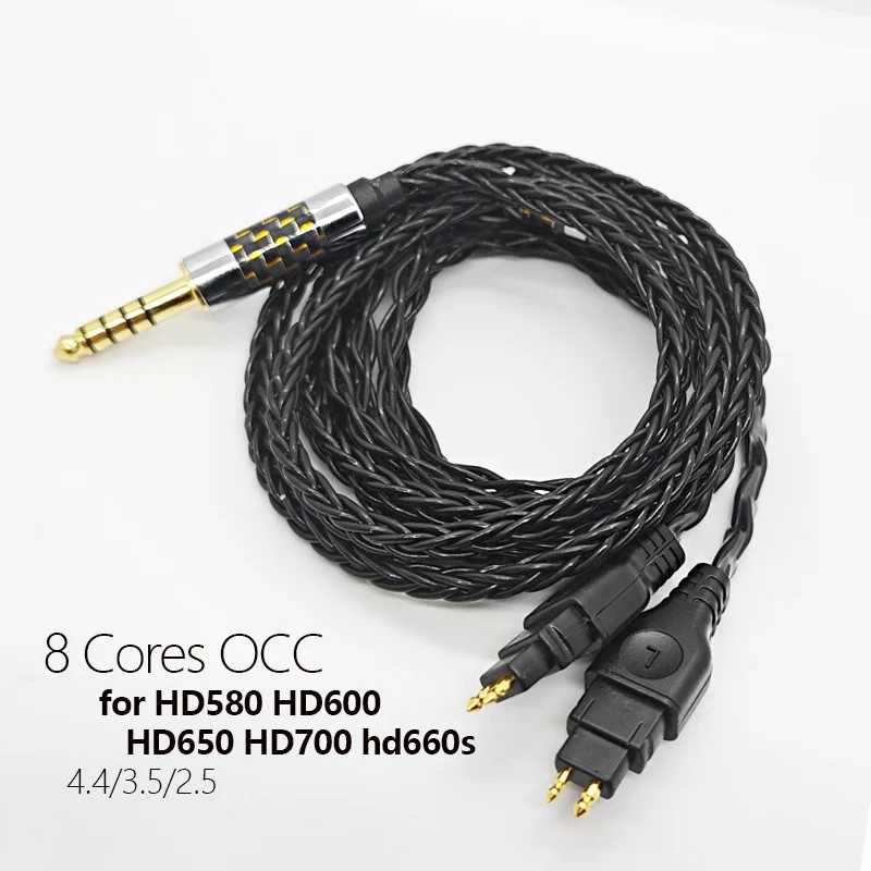 

For Sennheiser HD580 HD600 HD650 HDxxx HD660S HD58x HD6xx Headphone 2.5mm 3.5mm 4.4mm Balanced 8 Cores 99% 7N OCC Earphone Cable