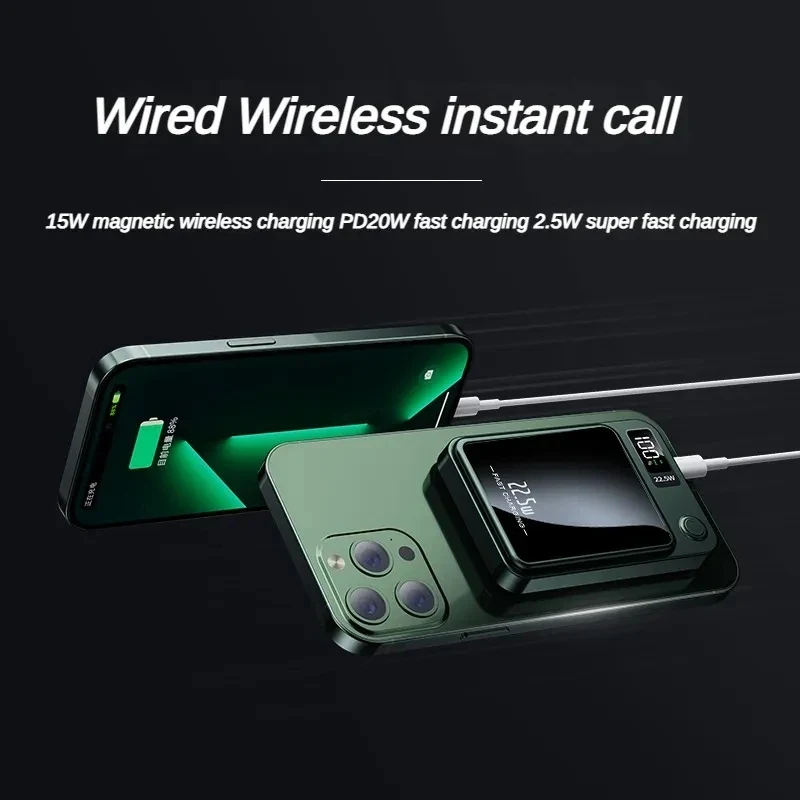 New 30000mAh Wireless Fast Charger For Magsafe Magnetic Power Bank Portable External Auxiliary Battery Pack for Xiaomi IPhone