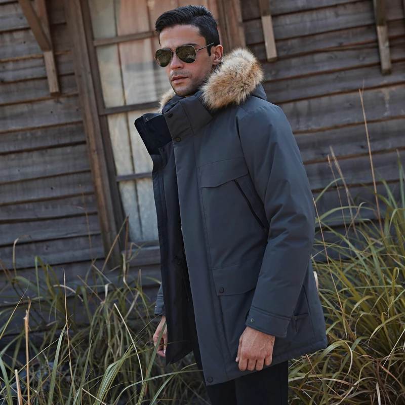 -40 Degrees White Duck Down Jacket Men Thick Winter 2020 NEW Big Fur Collar Warm Parka Waterproof Windproof Top Quality 2022 New