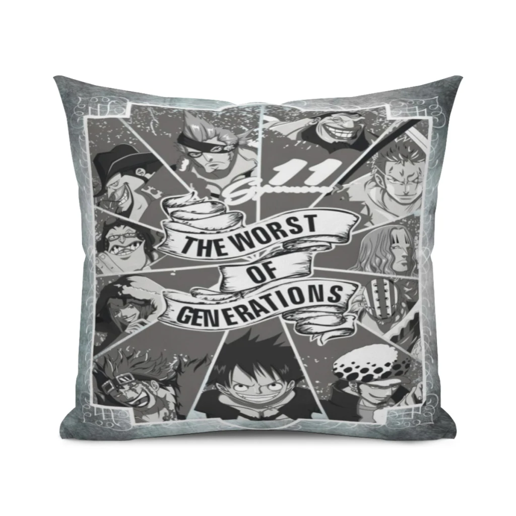 

One-piece-Luffy-Straw-Hat-Pirate-printed-sofa-creative-square Cushion Cover Sofa Car Waist Throw Pillow Decoration-25x25~65x65CM