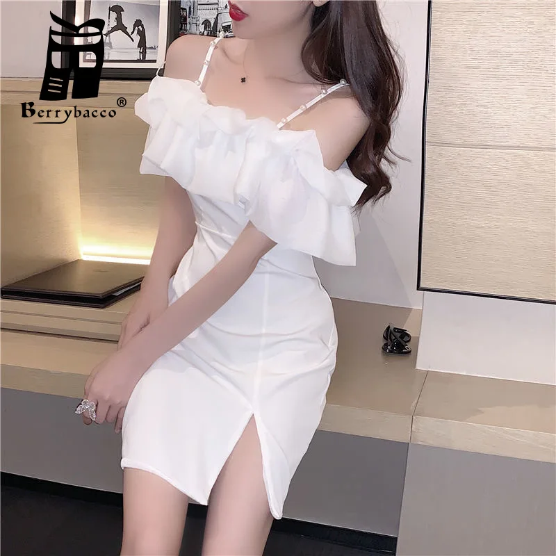 

Sexy Flounce Dress Summer Clothes Women Clothing Sundresses 2022 Fashion Harajuku Off Shoulder Dress Party Dresses Skirts Women