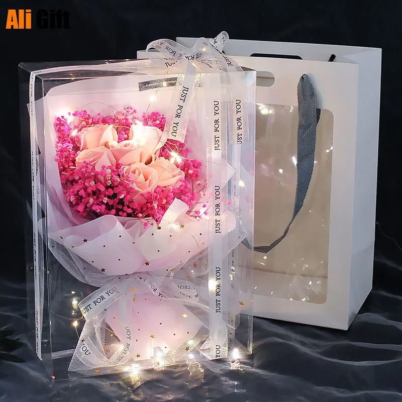 

Star Studded Carnation Bouquet Gift Box Rose Immortality Flower for Girlfriend's Best Friend's Birthday Christmas Rose