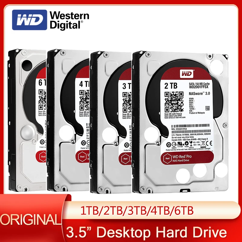 

Original Western Digital WD 3TB Red NAS Hard Disk Drive 3.5" 1TB 2TB 4TB 6TB Internal Hard Drive 5400RPM SATA 6Gb/s 64MB Cache