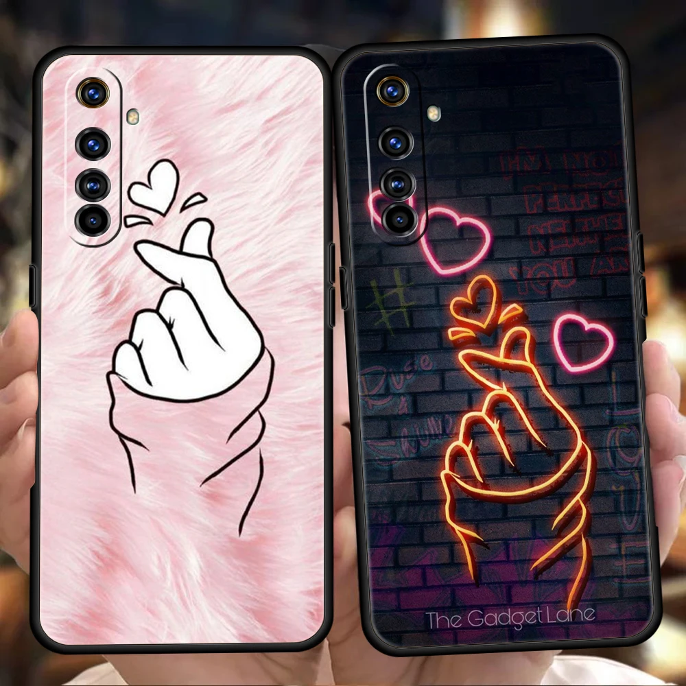 

Black White Love Kpop Phone Case Cover for Oppo A12 A15 A16 A74 A76 A54 Reno 6 7 Find X5 Pro A9 2020 Plus 5G Silicone Soft Shell