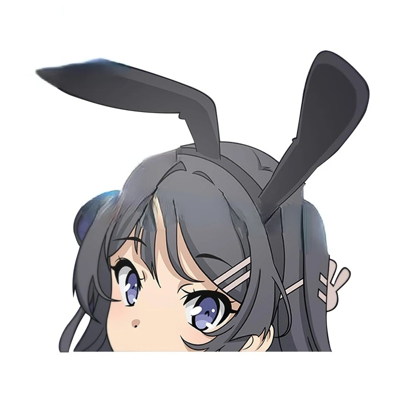 

Забавная наклейка Mai Sakurajima Peeker, водонепроницаемая наклейка с рисунком на заказ, KK13 * 12 см