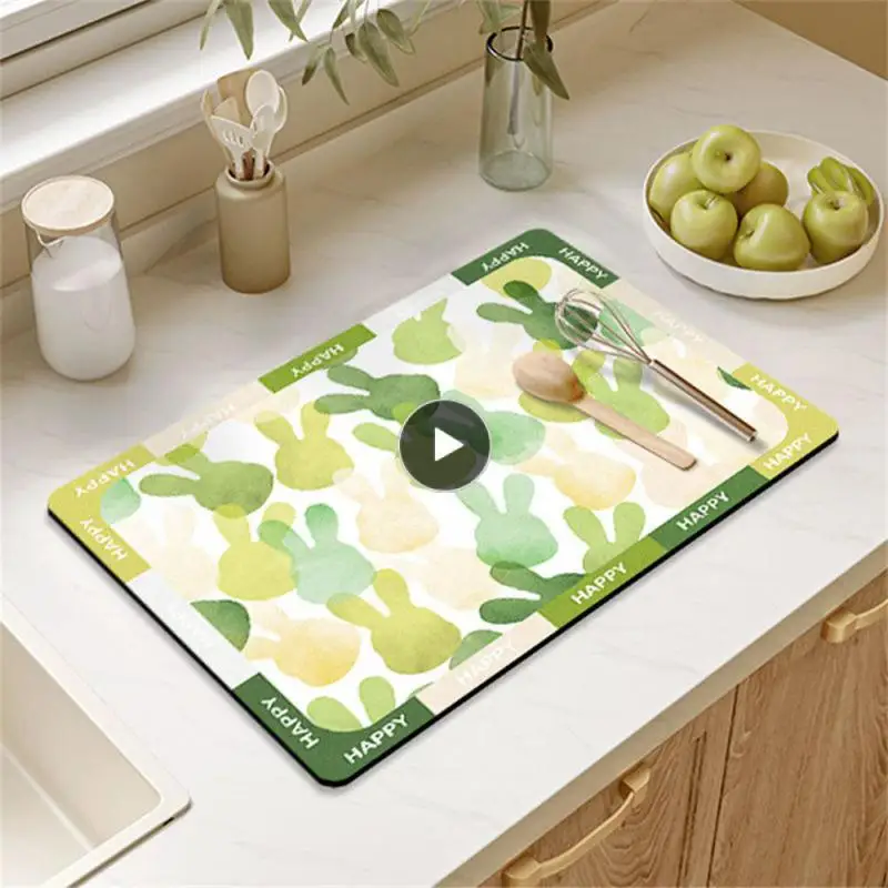 

Easy To Dry Heat Insulation Pad Absorbent Pad Imitation Cotton Wool Oil Absorption Rabbit Meal Mat Kitchen Accessories Non-slip