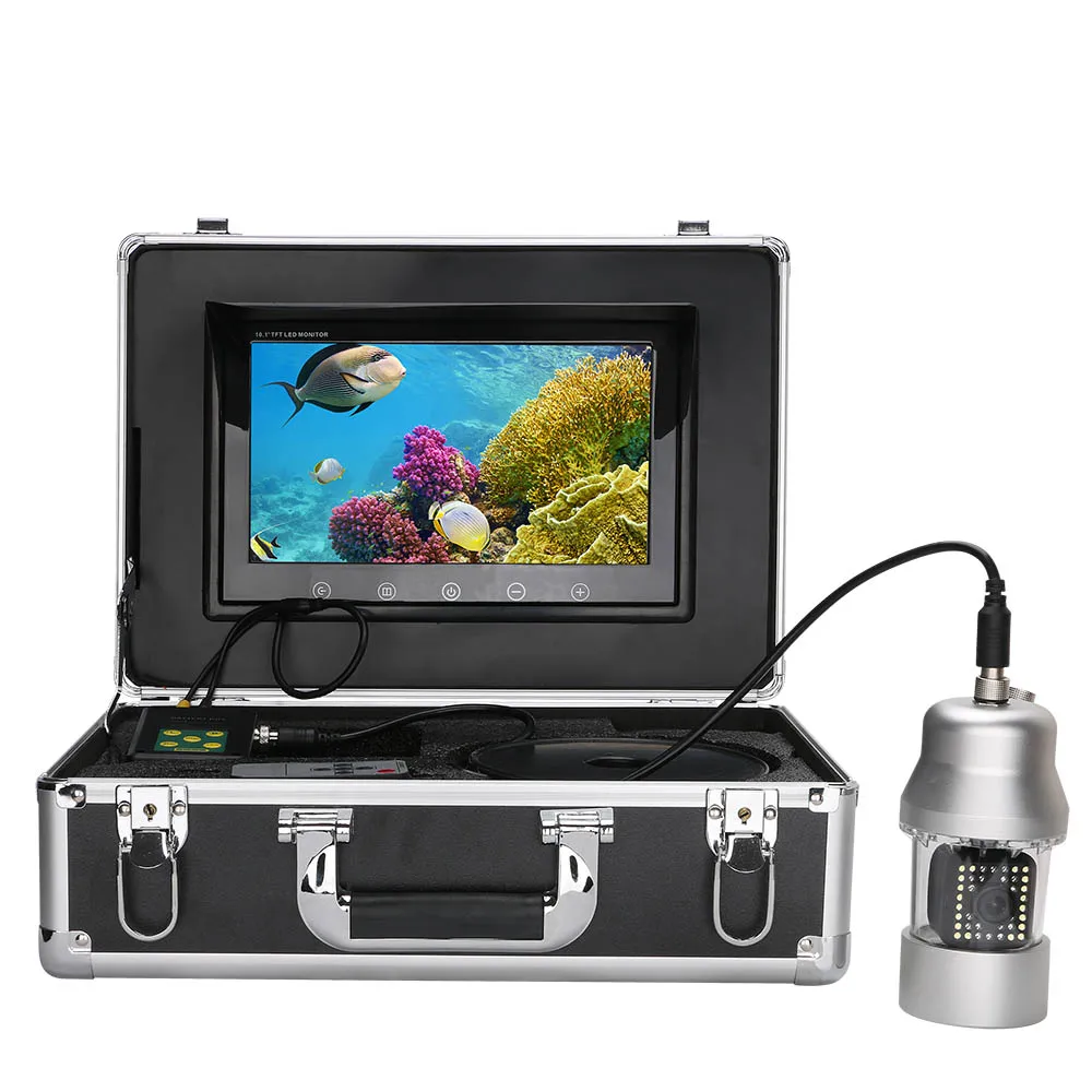 

Видеокамера для подводной рыбалки, 10 дюймов, 100 м, IP68, 38 светодиодов, поворот на 360 градусов