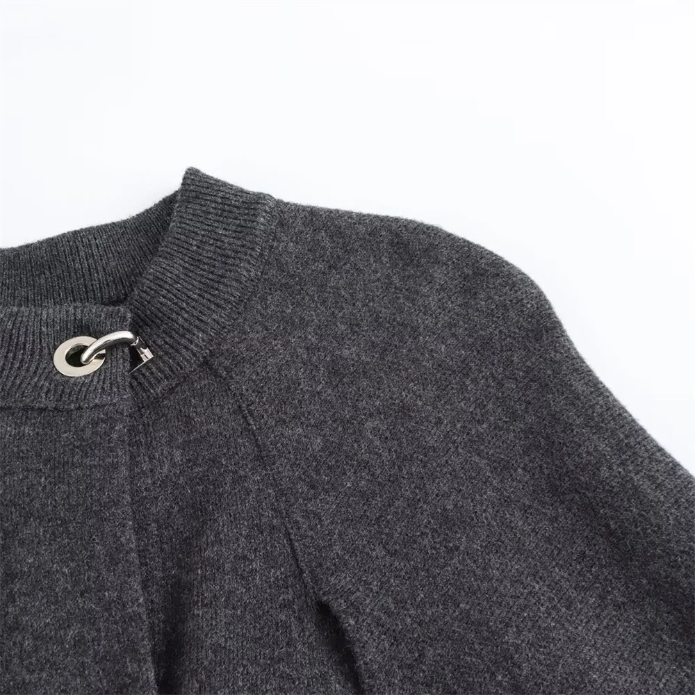 PB&ampZA женская облегающая вязаная куртка с круглым вырезом и длинными рукавами