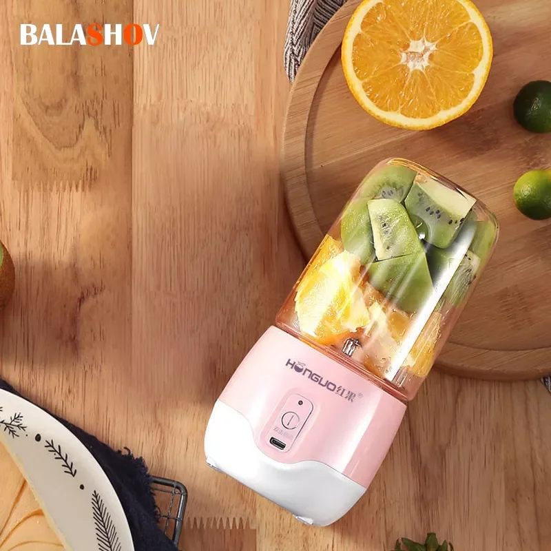 

NEW2023 Multifunctional 300ml Portable Juicer Blender Six Knife Mini Blender USB Rechargeable Wireless Press Manual Juicers Cup