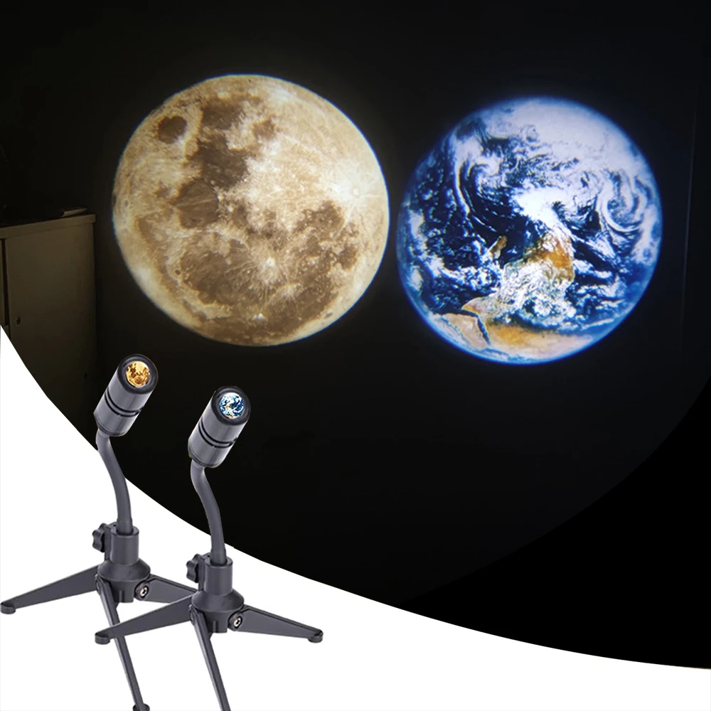 Moon Planet Projector Lamp Night Light Sky Projector 360° Rotatable USB Moon Led Night Lamp Earth Projection Lamp Room Decor