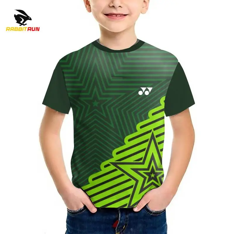 

Children Badminton Tennis Shirts Ping Pong Gym Sports Short Sleeves Outdoor Training Team Game Running Workout Kids T shirt