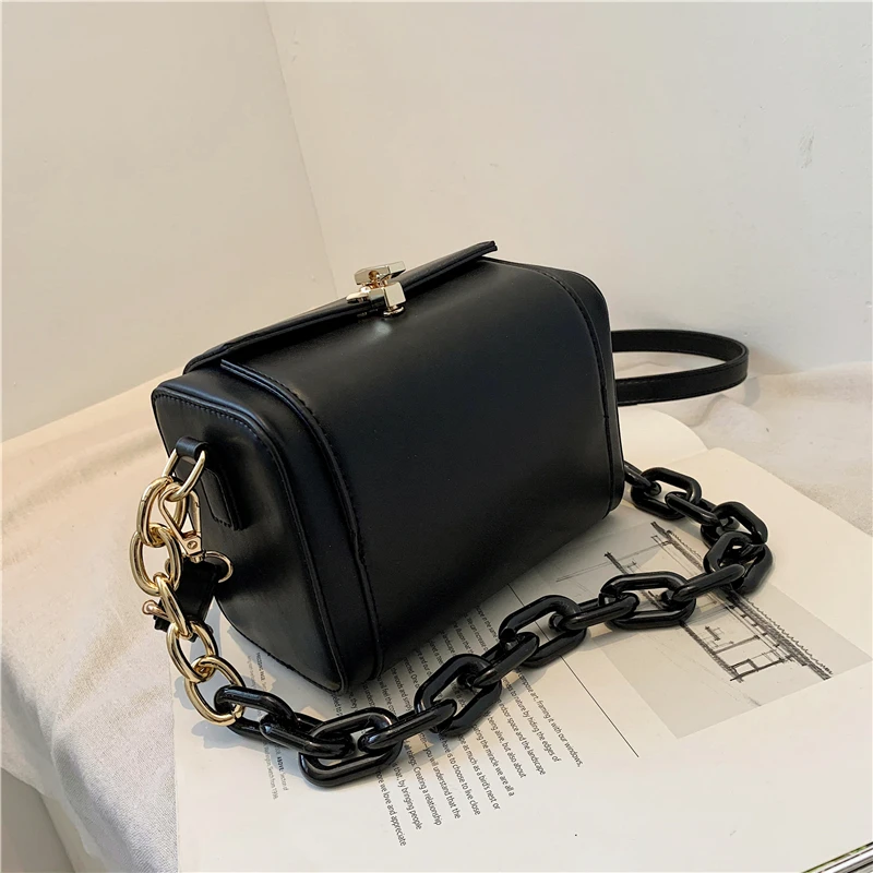

Mini Box Design PU Leather Crossbody Sling Bags for Woman 2022 Luxury Handbags and Purses Female Chain Long Belt Shoulder Bag