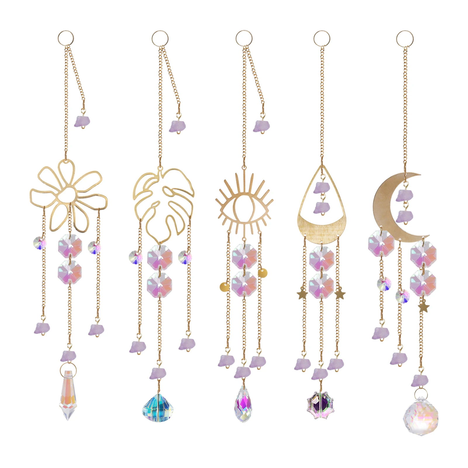 

Crystal Sun Catchers Indoor Window Hangings Sun Catcher Chain Crystal Chandelier Pendant Ornament For Car Window Garden Plants