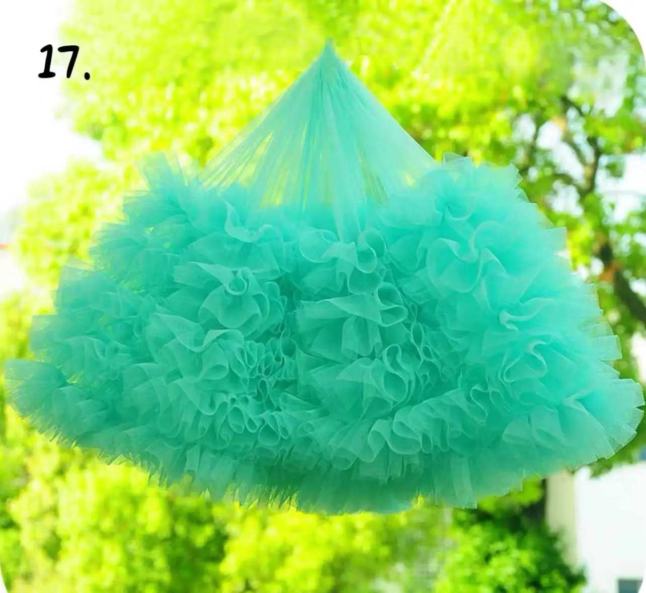 1 ярд голубая сверхплотная гофрированная Тюлевая отделка плиссированная