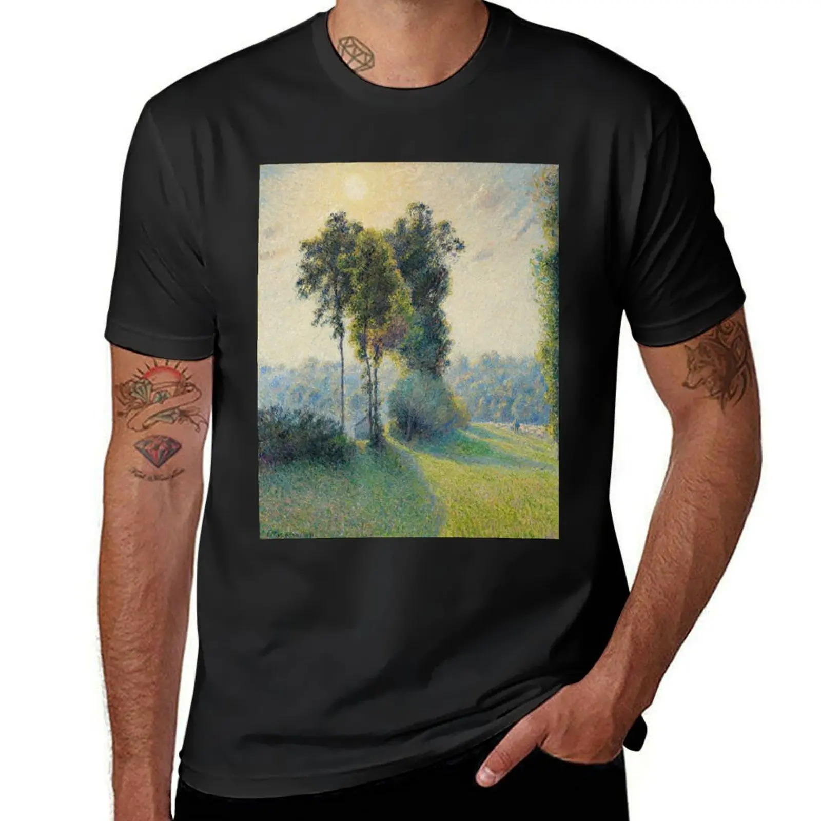 Пейзаж в Сент-Шарле рядом с жизсорами закат Камилла Писсарро 1891 детской футболки